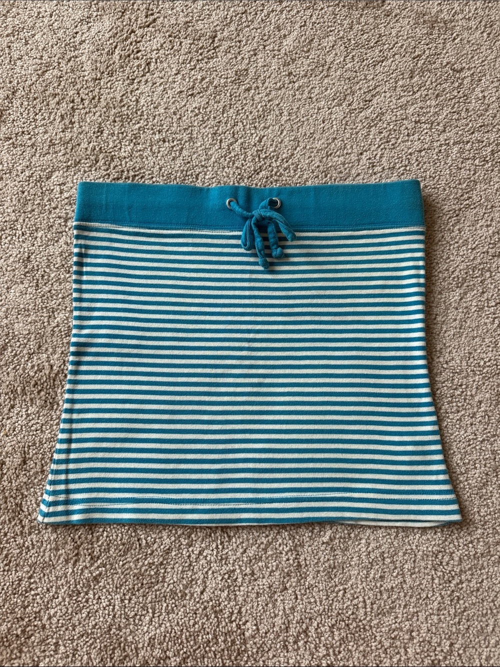 Vintage Y2K Soul Sista Blue White Stripe Beachy Cotton Mini Skirt
